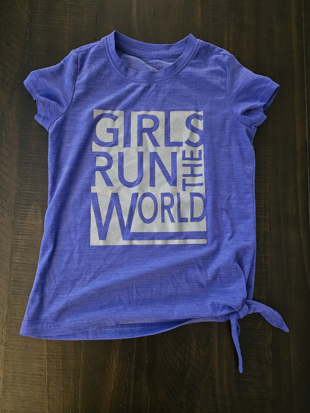 Purple Girls' Graphic Tie-Hem Short Sleeve Tee
